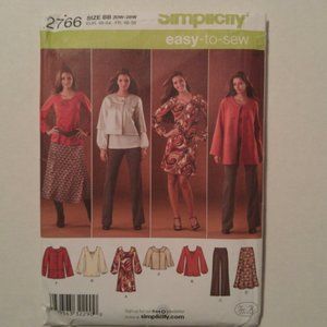 Simplicity NEW Easy to Sew Total Wardrobe Pattern SZ 20W-28W #2766